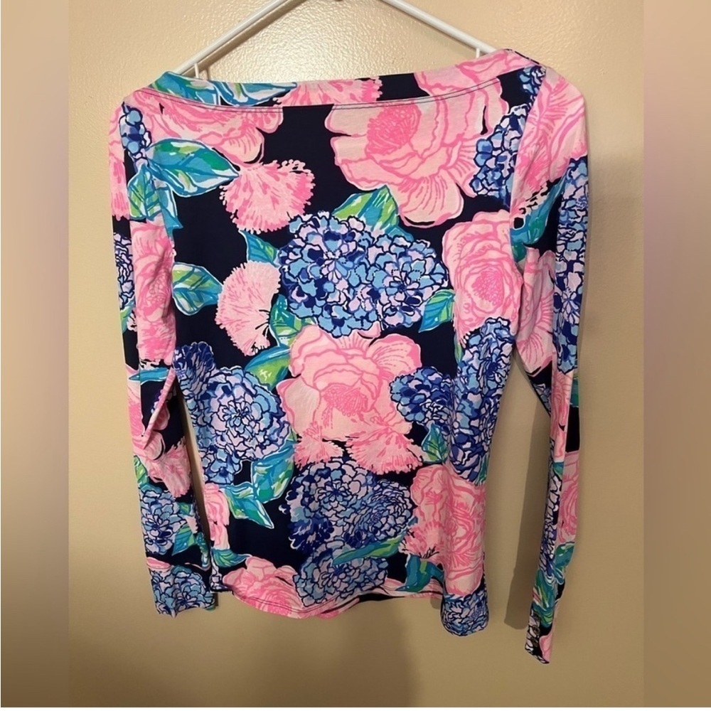 Lily Pulitzer Aleah High Tide Navy Pink Tee XS Excellent condition - Picture 4 of 6